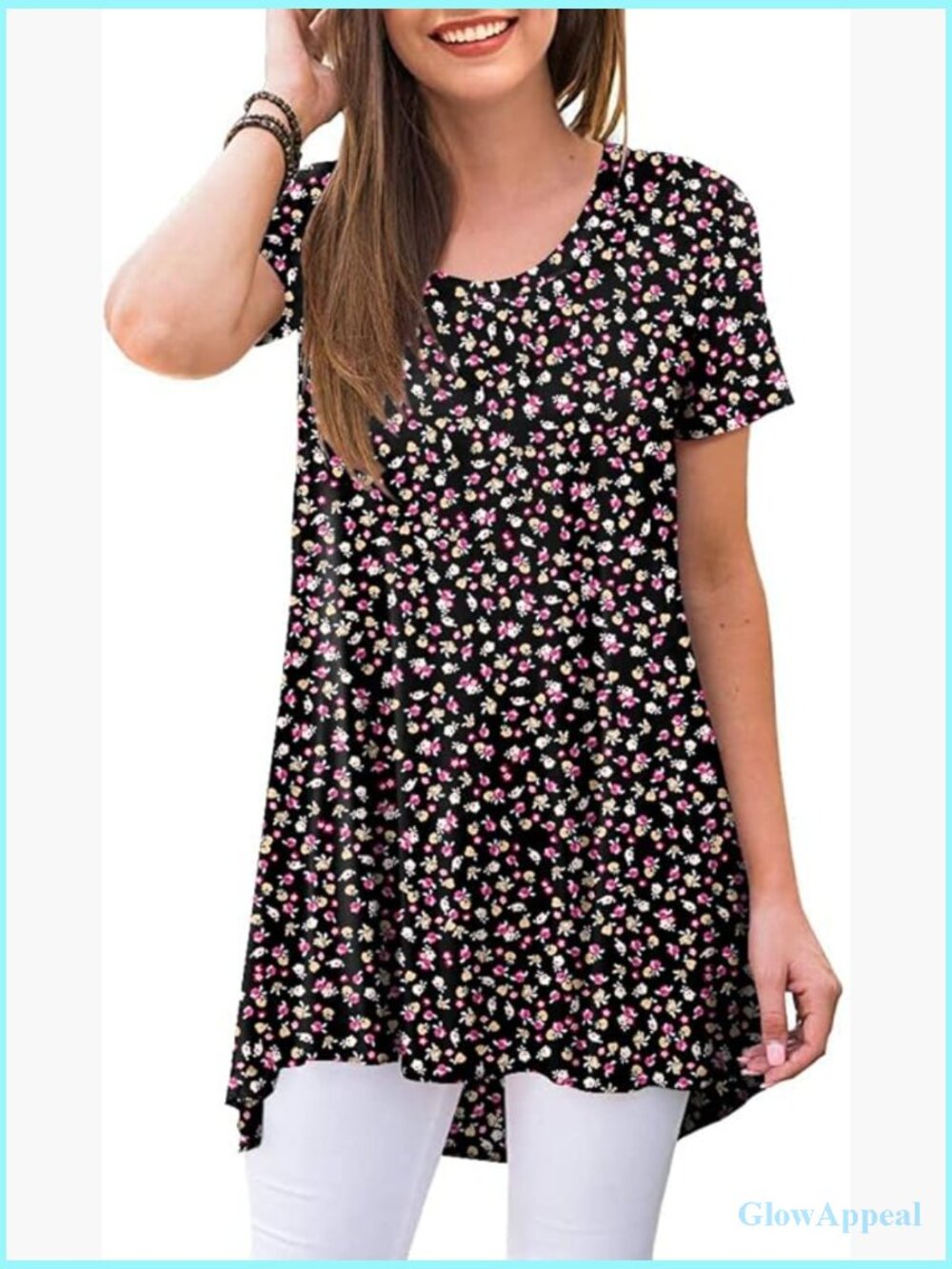 Loose Fit Tunic Top to Wear with Leggings Short Sleeve Summer